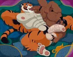 69_position abs anthro anthrofied arm_hair armpit_hair ball_fondling balls bara beard big_balls big_muscles big_nipples big_pecs big_penis black_hair blush body_hair cassim cassim_(disney) chest_hair daddy dark_body dark_skin dilf disney disney's_aladdin duo erect_nipples erection facial_hair fangs felid fingering fondling foreskin fur genitals greeneyedwolfking hair hairy_balls hairy_chest hairy_male hand_behind_head happy_trail huge_balls huge_cock huge_muscles human human_on_anthro hunk interspecies larger_anthro larger_male leg_hair licking male male/male mammal moustache multicolored_body multicolored_fur muscular muscular_anthro muscular_human muscular_male navel nipple_fetish nipple_pinch nipple_play nipples nude oral orange_body orange_fur pantherine pecs penile penis penis_lick pinch pubes rajah rajah_(disney) sex size_difference smaller_human smaller_male striped_body striped_fur stripes teeth tiger tongue white_body white_fur