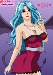 big_ass big_breast big_breasts big_butt blue_eyes blue_hair breasts breasts_out cindy_toons kurono_ageha milf mommy mother rosario+vampire rosario+vampire_capu2 succubus succubus_tail succubus_wings tail