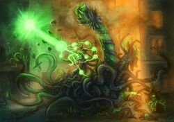 2015 bal'kar barbs black_skin building canine caught clothed clothing cum destruction fire fox green_eyes green_skin half-dressed laser male mammal monster naira open_mouth original original_character outside pants penis slime smoke solo solo_focus spikes teeth tentacle topless