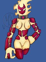 alien alien_girl alien_humanoid ben_10 chaquetrix elemental_humanoid elthemao female female_focus female_only fire heatblast mouthless mouthless_female naked naked_female nude nude_female pyronite