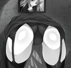 1girls ass background black_and_white carnival_phantasm delicious_ass dress dress_up face female female_only free_use garter_straps girl_only len_(tsukihime) medium_ass medium_butt melty_blood nice_ass no_escape panties photo sex_slave small_female smaller_female stockings tsukihime type-moon