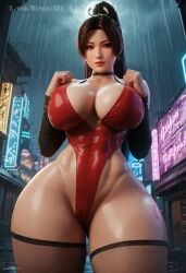 1girls abs ai ai_assisted ai_generated bodysuit brown_hair cameltoe choker cleavage clothed collar fatal_fury fishnets fit_female high_ponytail huge_breasts king_of_fighters latex latex_bodysuit leotard lips long_hair mai_shiranui makeup minomixai ponytail skin_tight solo solo_focus thick_thighs thighhighs tight_clothing toned wide_hips