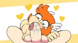 blush blush butterscotch_sweet female heart heart-shaped_pupils nude nude_female orange_eyes orange_hair original_character penis penis_cheek_rub penis_in_mouth saliva saliva_on_penis saliva_on_tongue shadowjanetnsfw short_hair simple_background small_breasts testicles tongue tongue_out