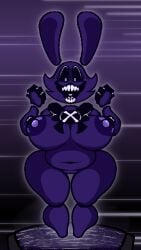 1girls ass_bigger_than_head belly belly_button black_scarf breasts bunny bunny_ears cxsafsfqwr_(moroon_gag) digital_media female female_only five_nights_at_freddy's fnaf friday_night_funkin full_body moroon_gag no_neck nude ourple_guy_(fnf_mod) pixel_art purple_areola purple_body rwqfsfasxc_(five_nights_at_freddy's) sanya2v scarf shadow_bonnie shadow_bonnie_(fnaf) smile solo teeth thick_thighs