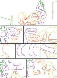 applejack_(mlp) applejack_season blush comic dialogue dragon drooling english_text equine fellatio friendship_is_magic horse in_heat interspecies mammal my_little_pony oral orgasm pony scalie sex smooth_skin spike_(mlp) straight swallowing sweat text the_weaver tongue tongue_out wide_eyed