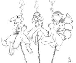 3girls air_bubble air_bubbles anthro aquaphilia asphyxiation bandai_namco barefoot big_breasts bondage bound breasts bubble bubbles byondrage canid canine chains crossover digimon digimon_(species) drowning feet female female_only fox furry game_freak gardevoir generation_3_pokemon genitals group hands_tied hands_tied_behind_back hi_res imminent_death krystal krystal_(star_fox) looking_up mammal navel nintendo nipples nude peril pokemon pokemon_(species) puffed_cheeks pussy renamon star_fox tail trio underwater water