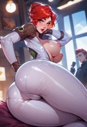 1boy 1girls ai_generated areolae ass ass_focus assumi being_watched big_ass big_breasts big_butt blizzard_entertainment blurry_background blush blushing_at_viewer bodysuit boobs_and_butt_pose boobs_out breasts breasts_out breasts_out_of_clothes brown_gloves bubble_ass bubble_butt busty camel_toe cameltoe civitai confident curvy curvy_body curvy_female curvy_figure cute_face depth_of_field enzio_bodoni exposed_breasts eyebrows eyelashes eyeliner fat_ass fat_butt fat_mons female female_focus fit_female fully_clothed_male ginger ginger_hair girl gloves hair_bun hand_on_ass hand_on_butt hand_on_cheek hand_on_hip hand_on_own_cheek hand_on_own_face hourglass_figure human_(world_of_warcraft) indoors large_ass large_boobs large_breasts large_butt large_tits latex_suit light-skinned_female light_skin lipstick looking_at_viewer luscious_lips makeup nipples partially_clothed partially_clothed_female perfect_body perky_breasts perky_tits person_in_background pink_areolae pink_nipples pose posing presenting presenting_ass presenting_hindquarters presenting_pussy presenting_self presenting_vagina pussy_visible_through_clothes racing_suit red_hair red_lipstick round_ass round_boobs round_breasts round_butt sci-fi seducing_viewer seductive_eyes seductive_gaze seductive_look self_upload shiny_breasts shiny_clothes short_hair single_hair_bun skin_tight slender_waist slight_smile slim_waist smile smiling smiling_at_viewer thick_thighs thigh_gap thighs tits_out unzipped unzipped_bodysuit updo vagina_visible_through_clothing warlock_(warcraft) white_bodysuit white_latex wide_hips window world_of_warcraft yellow_eyes