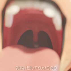 3d animated anthro anthro_only breath breath_cloud breathing diane_foxington dreamworks foxidro mawshot mouth_fetish mouth_open no_sound tagme the_bad_guys video vore