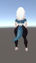 animated gawr_gura hands_on_knees hololive hololive_english huge_ass huge_thighs meme shaking_ass shark_girl shark_tail squatting tagme twerking unity_(engine) video virtual_youtuber vrchat vrchat_avatar vtuber white_hair yoga_pants