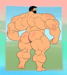 ass balls bara beard big_balls big_muscles big_penis captain_haddock davinciglen facial_hair male male_only muscles muscular nude penis solo solo_male the_adventures_of_tintin