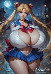 1girls ai_generated ascentina big_breasts bishoujo_senshi_sailor_moon clothing female_only gigantic_breasts sailor_moon skirt solo solo_female tagme