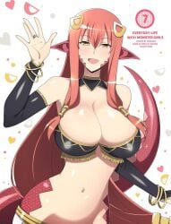 armwear big_breasts bikini_top jewelry lamia large_breasts lindaroze midriff miia&#039;s_mother_(monster_musume) monster_girl monster_musume_no_iru_nichijou mother red_eyes scales