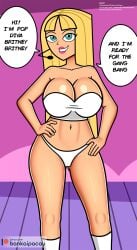 bankaipacay blonde_hair breasts britney_britney_(fairly_oddparents) female female_only lipstick looking_at_viewer solo the_fairly_oddparents