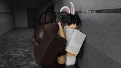 1boy 1girls 3d between_ass big_ass cometrr34 embarrassed everytoo femboy hyper hyper_penis roblox robloxian tagme