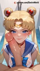 1boy 1girls ai_generated balls bishoujo_senshi_sailor_moon blush breasts electroworld female female looking_at_viewer male male/female penis precum sailor_moon smile usagi_tsukino