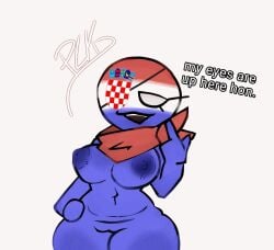 1girls areolae bandana big_breasts blue_body blue_nipples blue_skin breasts chubby chubby_female countryhumans countryhumans_girl croatia_(countryhumans) eyepatch female naked naked_female nude nude_female polki_69 pussy tagme talking_to_viewer