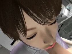 1boy 1girls 3d :>= animated asian black_eyes black_hair brown_hair censored deep_blowjob deepthroat fellatio female female_penetrated human human_female human_male human_only imminent_deepthroat koyanagi_ai lewd_consultation_room lips loop lowres male male_penetrating nurse on_side oral pale_skin penetration penis sex short_hair straight umemaro umemaro_3d