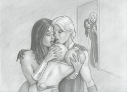 4girls alternate_version_available big_breasts breasts dc_comics female female_only fred_sadek greyscale huge_breasts justice_league kara_danvers kara_zor-el kara_zor-l karen_starr licking_nipples mary_batson mary_marvel monochrome multiple_girls nipples power_girl shazam_(series) sketch supergirl superman_(series) voyeur wonder_woman wonder_woman_(series) yuri