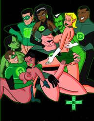 2004 2d 4boys 5girls arisia_rrab ass boodikka breasts brik clothed_male_nude_female dark-skinned_female dark-skinned_male dark_skin dc_comics fatality_(dc) female green-skinned_female green_lantern green_lantern_(series) green_lantern_corps green_skin hal_jordan jade_(dc) jennifer-lynn_hayden john_stewart katma_tui kilowog kyle_rayner multiple_girls nude orgy penis pussy tulio vindicator_panchira