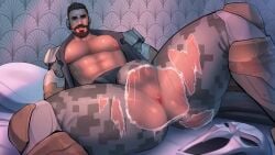 abs activision anus ass balls bara biceps big_balls big_bulge blizzard_entertainment bulge clothing daddy gabriel_reyes latanolyy male male_nipples male_only manly mature_male muscular_male nipples overwatch overwatch_2 pecs penis reaper tight_clothing