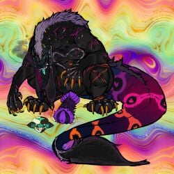 absurd_res alien alien_genitalia balls balls_above_penis big_tail claws crouching cuntboy deziyonix full-package_cuntboy furry genitals herm hermaphrodite hi_res intersex maleherm mane monster multi_genitalia penis penis_below_balls pussy shigarshil smoke smoke_from_mouth solo tail tail_genitals tail_pussy tail_tuft thick_tail tongue tongue_out toxic_gas tuft unusual_anatomy unusual_genitalia_placement unusual_pussy_placement unusual_tail yonnixart