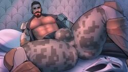 abs activision balls bara biceps big_bulge blizzard_entertainment bulge clothing daddy gabriel_reyes latanolyy male male_nipples male_only manly mature_male muscular_male nipples overwatch overwatch_2 pecs penis reaper tight_clothing