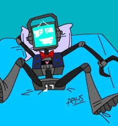 1boy android apart back bed cum face fandroid leaking legs on robot screen up