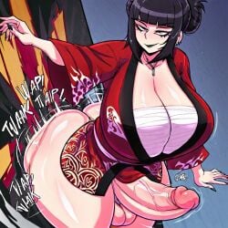 1futa ai_generated ass ass ass_jiggle ass_shake ass_wobble big_ass big_breasts big_butt breasts erection fundoshi fundoshi_futanari fundoshilover101 futanari goth_futa happi_(clothing) huge_ass huge_breasts huge_butt sarashi twerking