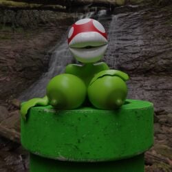 1girls 3d big_breasts blender_(medium) blender_(software) blender_cycles breasts female female_only hand_on_breast humanoid large_breasts leaf_hands leaning_forward leaning_on_object mario_(series) nintendo nude outdoors piranha_plant plant plant_girl solo solo_female tagme warp_pipe