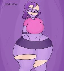 big_breasts big_hips big_thighs brawl_stars clothing digital_media_(artwork) emz_(brawl_stars) female female_focus female_only ibispaintx qaz00rn sfw twitter_username zombie zombie_girl