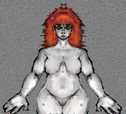 after_rape brain_drain defeated fat_belly fat_female fat_thighs female grey_body hoop_earrings hopeless hourglass_figure hypnosis nude_female pregnancy red_hair ruined slave
