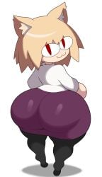 1girls 2025 2d 2d_(artwork) :3 alternate_ass_size alternate_body_type ass big_ass blood clothed_female clothing female furry high_resolution highres huge_ass jutsapostion looking_at_viewer looking_back melty_blood neco-arc red_eyes shortstack simple_background solo solo_female solo_focus thick_thighs tsukihime type-moon white_background wide_hips