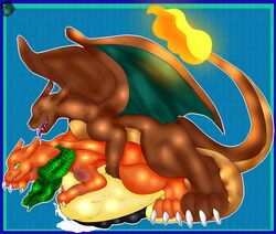 anal belly bulge charizard couple damien_the_charizard duo feral hyper male mates nintendo penis pokemon pokemon_(species) pokemon_rgby seos_the_charizard uncensored video_games yaoi zerogiratina