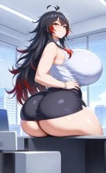 1girls ai_assisted ai_generated amber_eyes big_ass big_breasts black_hair breasts breasts_bigger_than_head curvaceous curves curvy curvy_body curvy_female curvy_figure curvy_hips dominant_female enormous_breasts ftggtgg gigantic_breasts huge_ass huge_breasts hyper_breasts large_ass large_breasts massive_breasts office office_lady red_hair request requested seducing seductive seductive_eyes seductive_look seductive_pose seductive_smile solo solo_female solo_focus sorceress_sophia tail thick_ass thick_thighs two_tone_hair villain villainess