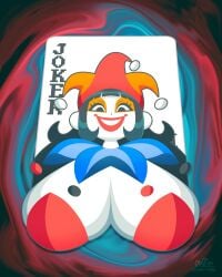 balatro big_breasts breasts clown clown_girl clown_makeup jester