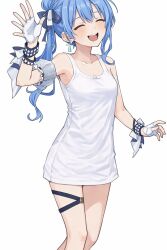 ai_generated beautiful_girl camisole fertile flat_breasts flat_chested hololive hoshimachi_suisei no_bra no_panties no_penetration singlet singlet_only