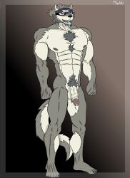 absurd_res anthro canid canine canis full_house_(anothereidos_r) genitals hi_res humanoid_genitalia humanoid_penis machki12_ka male mammal penis solo wolf