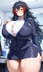 1girls ai_assisted ai_generated amber_eyes big_ass big_breasts black_hair breasts breasts_bigger_than_head curvaceous curves curvy curvy_body curvy_female curvy_figure curvy_hips dominant_female enormous_breasts ftggtgg gigantic_breasts huge_ass huge_breasts hyper_breasts large_ass large_breasts massive_breasts office office_lady red_hair request requested seducing seductive seductive_eyes seductive_look seductive_pose seductive_smile solo solo_female solo_focus sorceress_sophia tail thick_ass thick_thighs two_tone_hair villain villainess