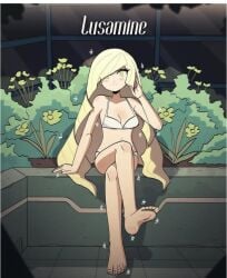 1milf 2025 aether_foundation bikini bikini_only blonde_hair character_name exhibitionism feet female flowers flowers_in_background game_freak instagram instagram_link keetydraws long_hair looking_at_viewer lusamine_(pokemon) milf mommy mother nintendo no_shoes pale-skinned_female pale_skin pokemon pokemon_sm sitting solo solo_female video_game video_game_character video_games white_bikini