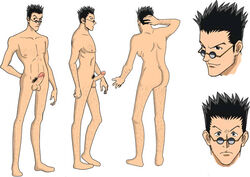 ass_out bara erect_penis hairy hunter_x_hunter leorio_paladiknight male male_only muscles solo