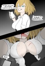 big_boobs big_breasts blonde_hair blood brat bratty bratty_correction defeated female female_focus instant_loss instant_loss_2koma lord_dante rape stepped_on torture vomit vomiting_cum