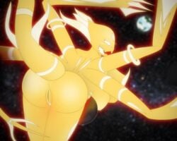 accelca alien ass big_ass female glowing hypernova multi_arm multi_limb planet space