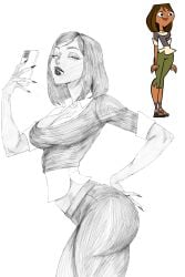 1girls big_ass big_breasts black_and_white cartoon_network courtney_(tdi) doodle hex_mamaniac long_fingernails phone reference_image sketch smartphone tagme total_drama_island voluptuous voluptuous_female white_background