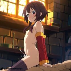 1girls ai ai_generated belt casting_couch cowgirl cowgirl_pose cowgirl_position cowgirl_sex dress kono_subarashii_sekai_ni_shukufuku_wo! konosuba megumin red_dress sex sexy_pose short_hair solo solo_female standing staxxy staxxy2 tagme teenage_girl teenager thighs