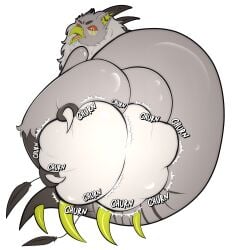 accipitrid accipitriform anthro avian balls bird butt churning cock_vore demonic digestion genitals hi_res maksimew maksinushka male penile penis solo vore vored