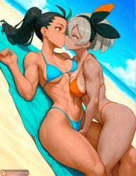 2girls ai_generated bea_(pokemon) beach big_ass big_breasts bikini fingering fingering_partner fingering_pussy floresai huge_ass huge_breasts lesbian lesbian_sex narrow_waist nemona_(pokemon) patreon patreon_exclusive patreon_only_post patreon_reward patreon_url patreon_username teasing thick_thighs wide_hips yuri