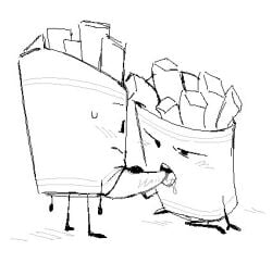 battle_for_dream_island battle_for_dream_island_again bfb bfdi bfdia blowjob cum fries_(bfdi) object_shows selfcest tentacle_penis