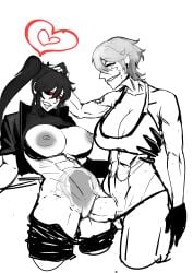 1futa 1girls black_hair bulge burn_scar completely_nude completely_nude_female completely_nude_futanari futa_on_female futa_penis futanari nude nude_female nude_futa original original_character penis schez_stefan short_hair sports_bra sports_panties tied_hair timur24k twintails vagina vaginal vaginal_penetration vaginal_sex