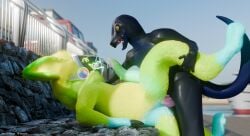 3d_(artwork) anal anal_penetration animal_genitalia anthro beach black_body black_scales blue_body blue_fur blue_scales bodily_fluids claws cum cum_in_ass cum_inside cum_on_face cum_on_penis digital_media_(artwork) duo erection fingers fluffy fluffy_ears fur genital_fluids genitals green_body green_fur hair hi_res lizard machine male male/male multicolored_body nonbinary_(lore) nude penetration penile penis protogen public public_nudity public_sex ragon_(tanza3d) reptile retiu retiu_(retiu) scales scalie screen screen_face sex sex_on_the_beach smile tail tanza3d tapering_penis yellow_body yellow_ears yellow_eyes yellow_fur