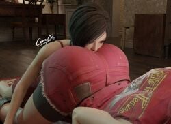 2girls 3d 3d_render ada_wong ass ass_focus ass_on_face ass_smother ass_smothering big_ass big_butt blonde_female blonde_hair bookshelf boots bubble_butt butt_smother claire_redfield clothed_facesitting corrycr corrycrew crop_top curvy denim denim_shorts detailed_background dominant_female face_in_ass facesitting facesitting_through_clothes fat_ass female_on_female female_only femdom heart_tattoo highres huge_ass indoors jean_shorts jeans large_ass lesbian looking_back multiple_girls off_shoulder pigtails pink_heart playful purple_hair purple_hair_female resident_evil resident_evil_2 resident_evil_4 reverse_facesitting rug side_view smother smothering sneakers teasing thick thick_thighs thighhighs twintails wide_hips yuri